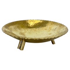 unique 19cm Brass handmade Shell Plate Desk Element Auböck Style, GERMANY, 1950s
