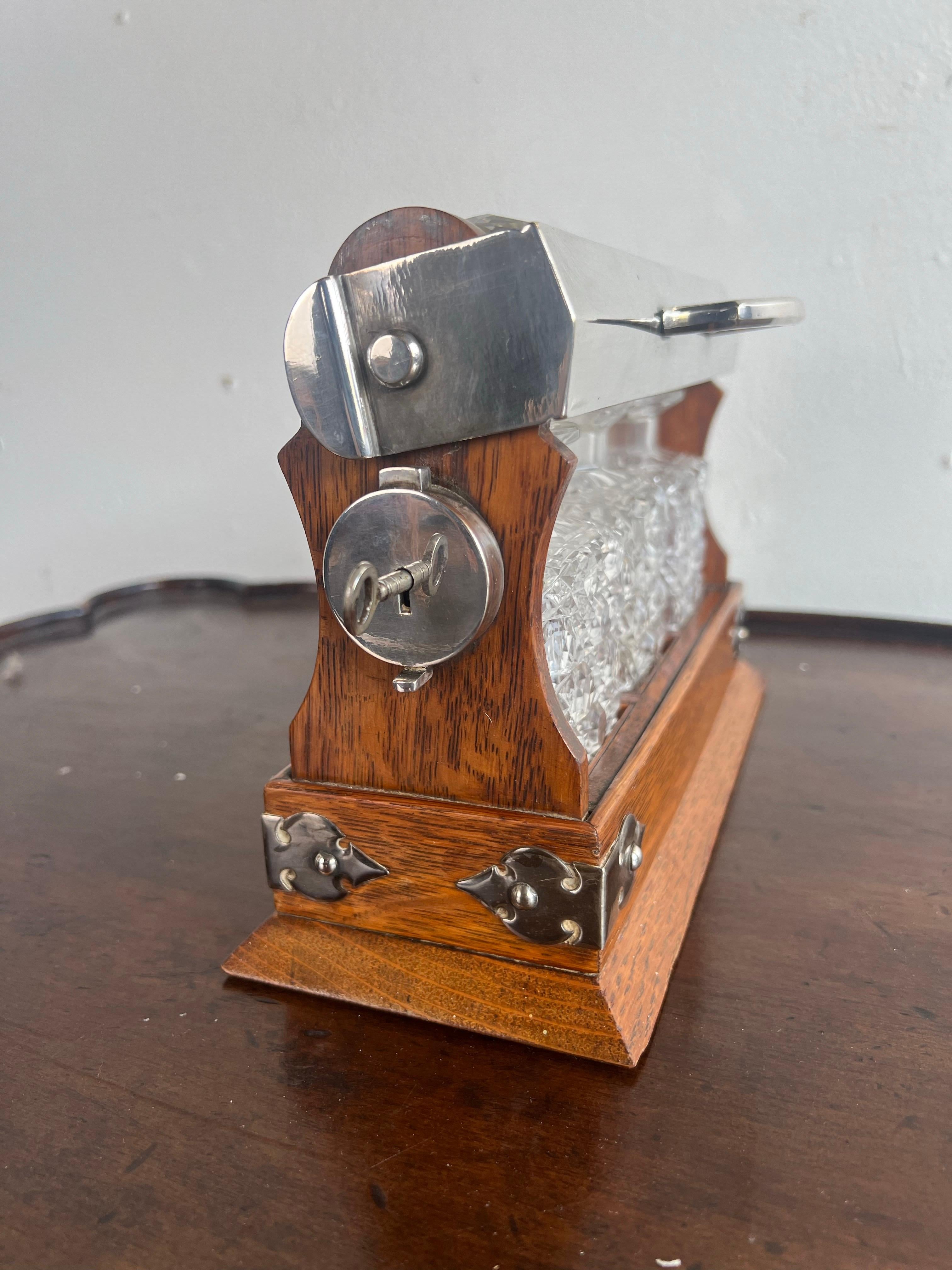 Unique 19th Century English Tantalus Set-Petite Size For Sale 5