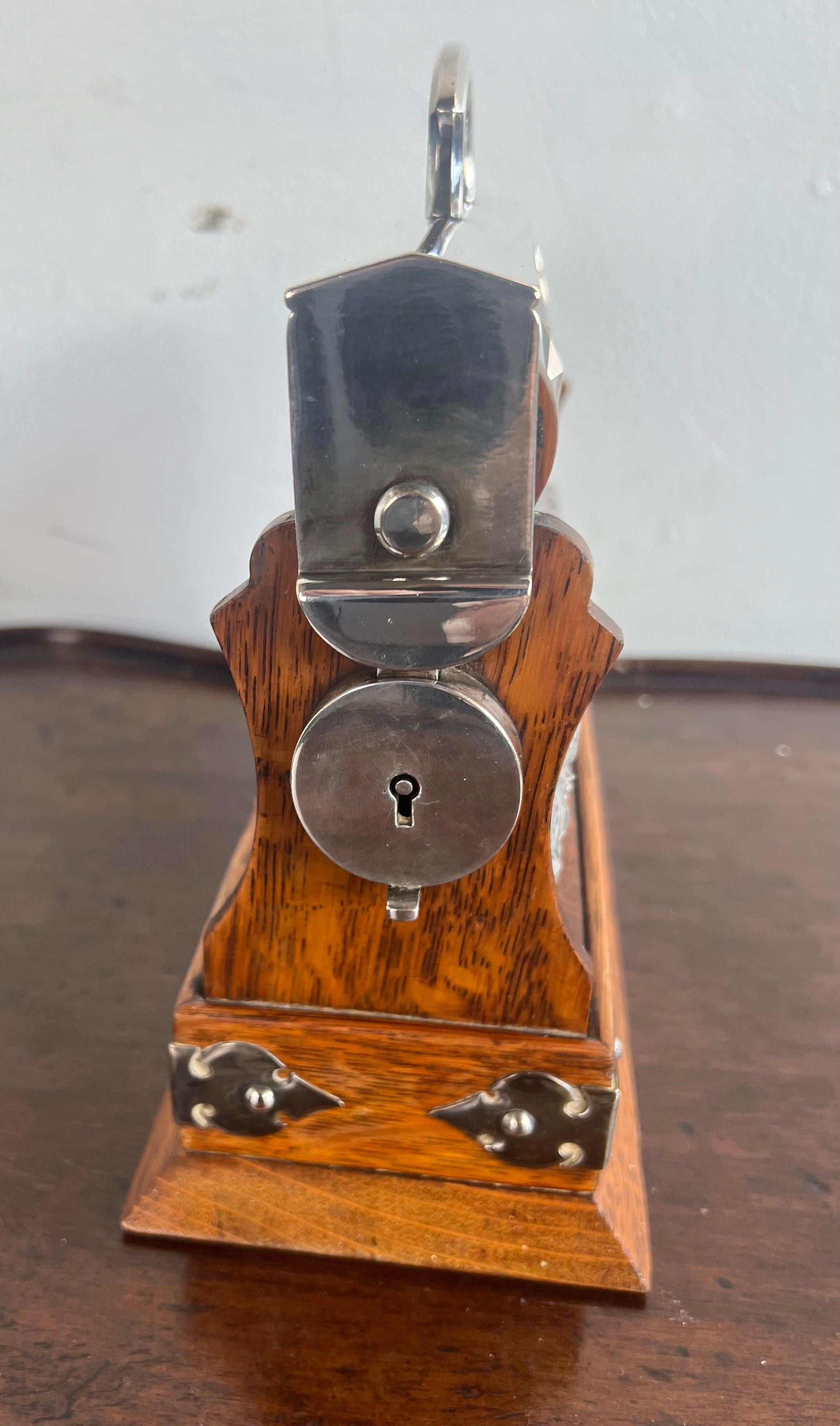 Unique 19th Century English Tantalus Set-Petite Size In Good Condition For Sale In Los Angeles, CA