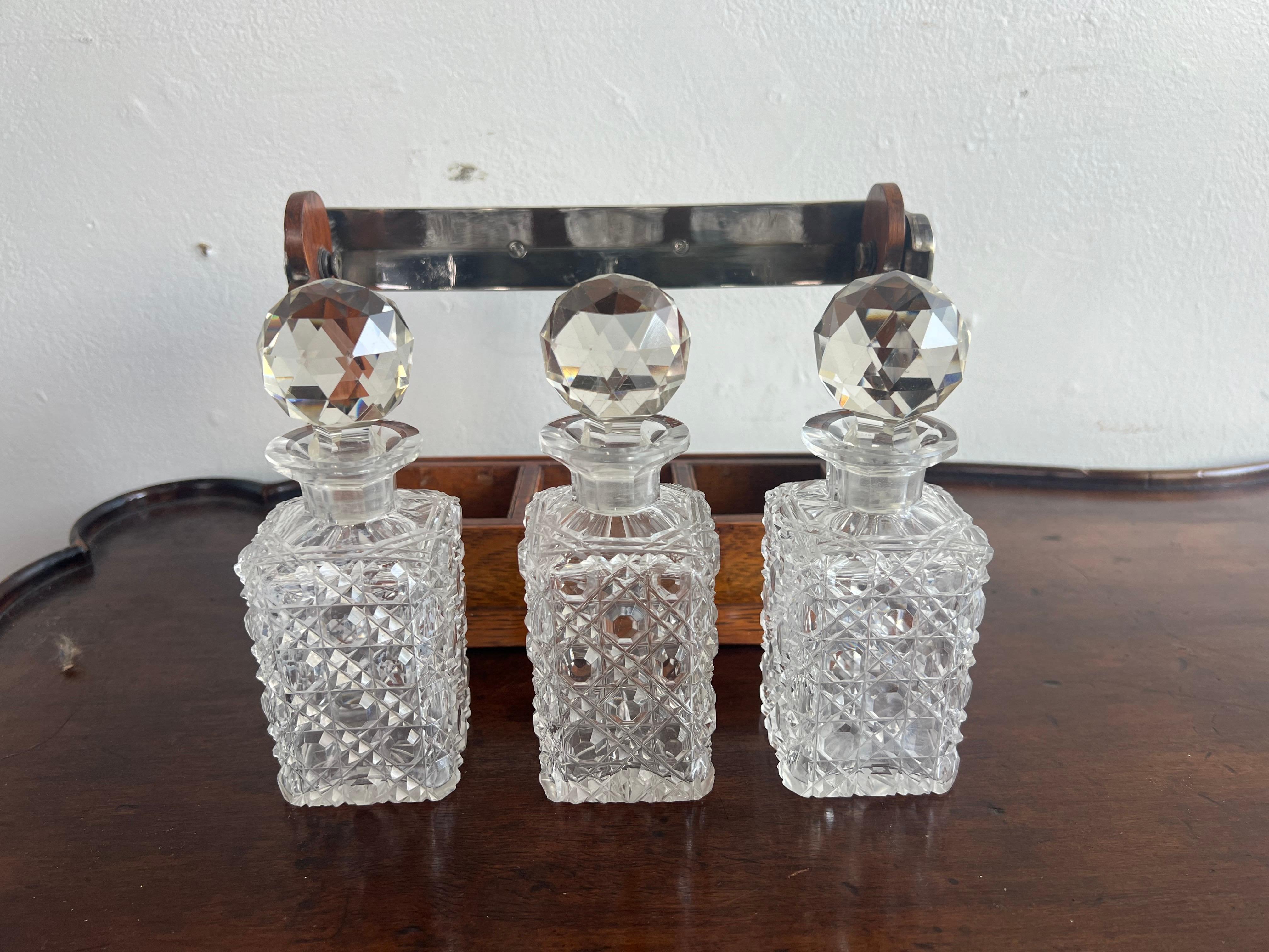 Unique 19th Century English Tantalus Set-Petite Size For Sale 2