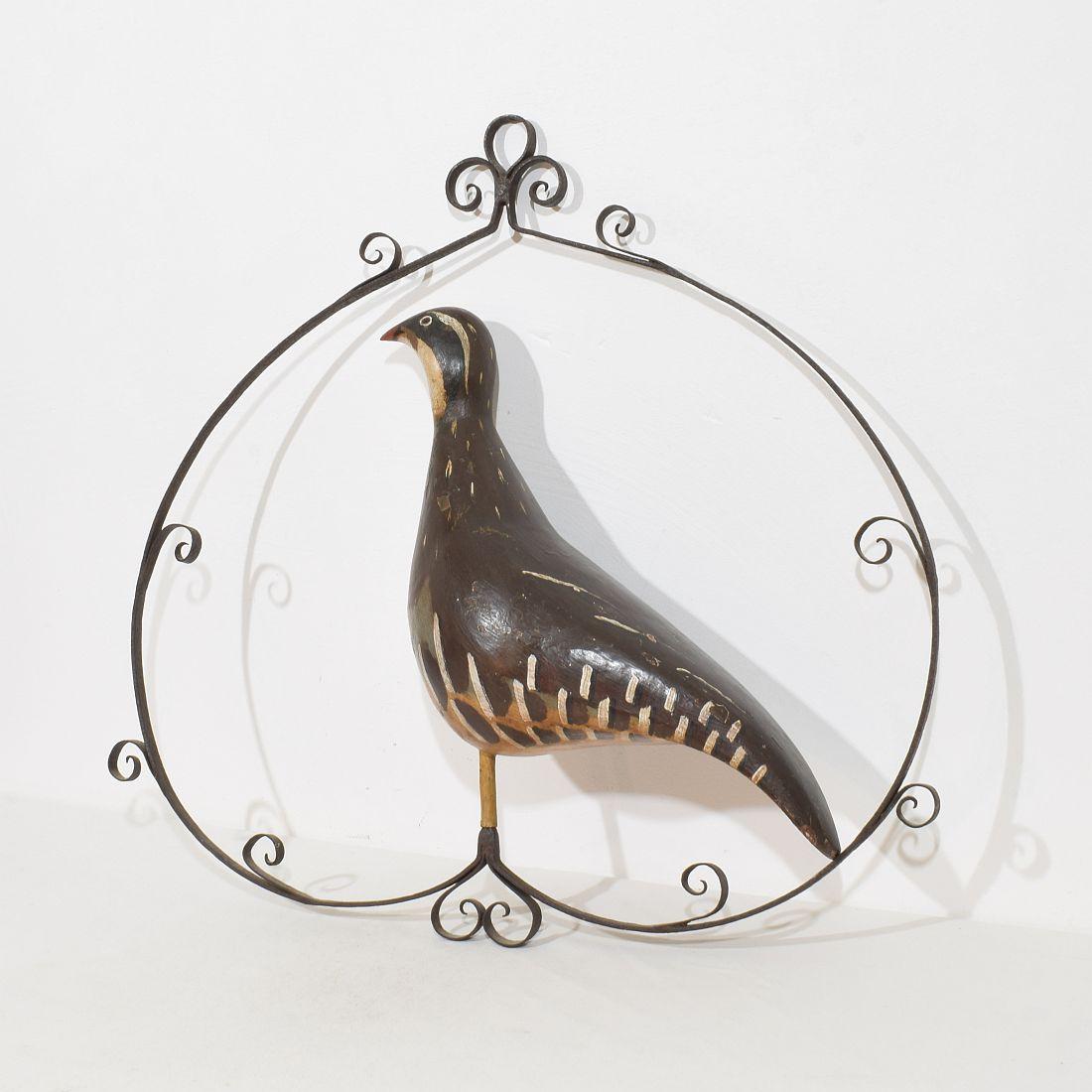 Folk Art Unique 19th Century French Shop Sign with a Grouse For Sale