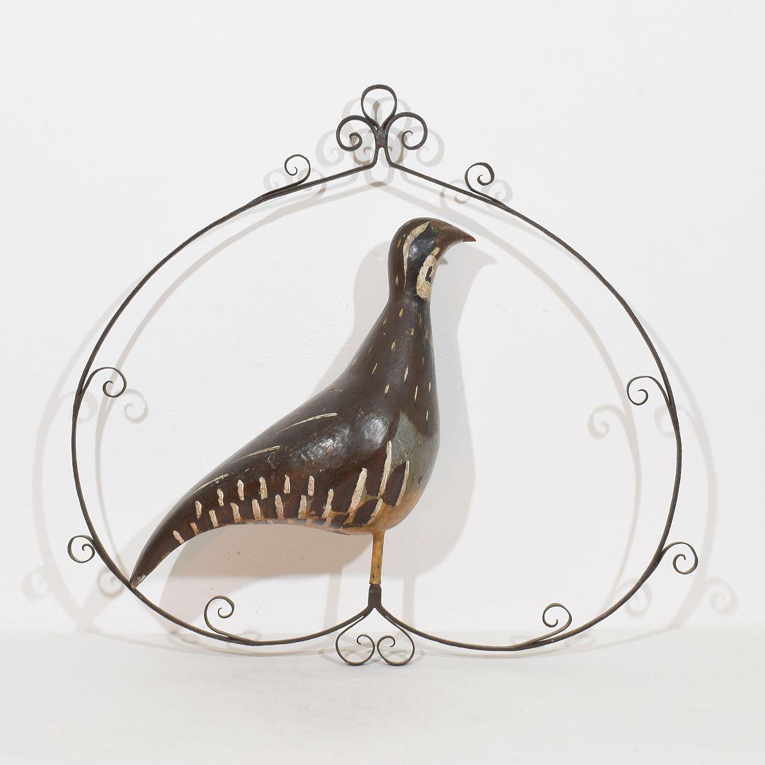 Hand-Crafted Unique 19th Century French Shop Sign with a Grouse For Sale
