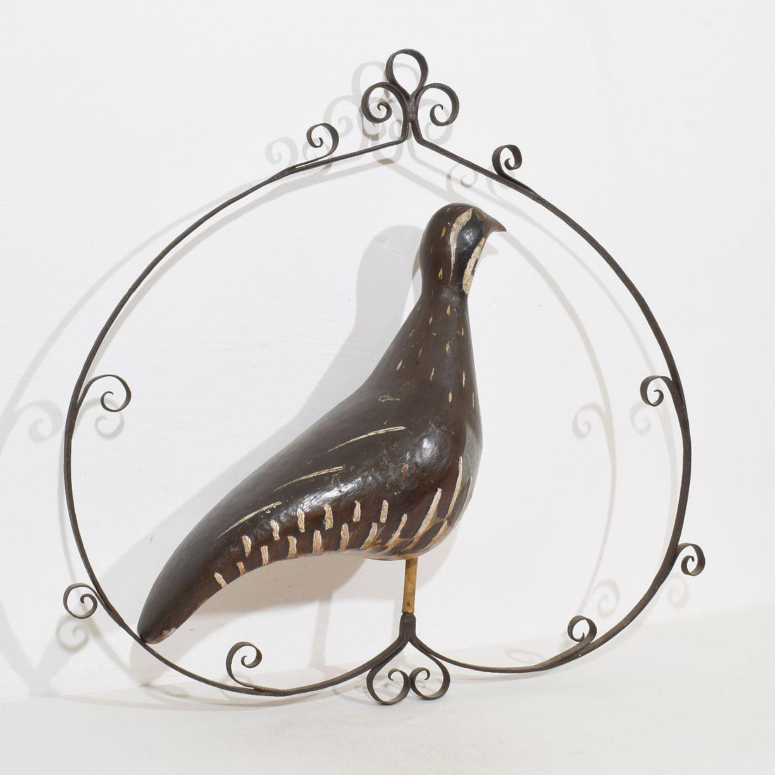Metal Unique 19th Century French Shop Sign with a Grouse For Sale