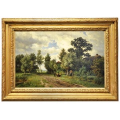  Unique 19th Century Oil Painting (45x68cm) by Dutch Painter W. Van Borselen