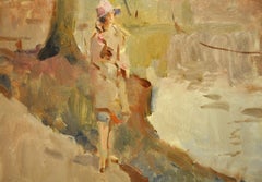 Unique 19th Century Oil Painting (50.5 x 61 cm) by Dutch Painter I. Israëls