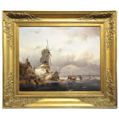 Unique 19th Century Oil Painting  (55.5 x 46 cm) by Dutch Painter F. M. Kruseman