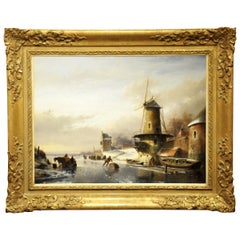 Unique 19th Century Oil Painting (87.2 x 64.7 cm) by Painter A. Schelfhout