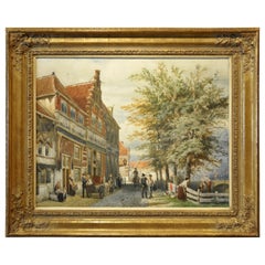 Unique 19th Century Watercolor Painting (67x52cm) by Dutch Painter C. Springer