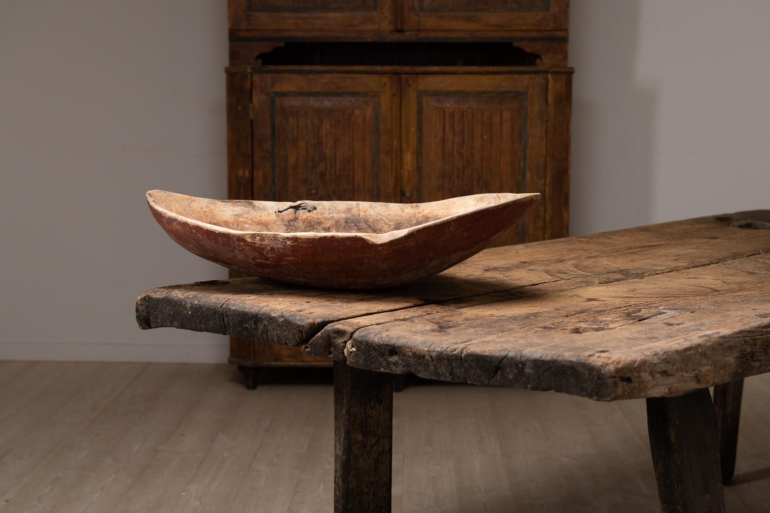 Hand-Crafted Unique 19th Century Wooden Bowl from Northern Sweden