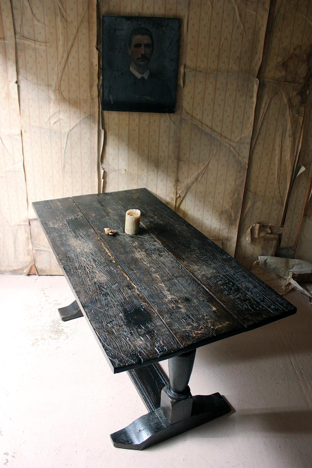 Unique 19th Century Graffitied Oak Refectory Table 5