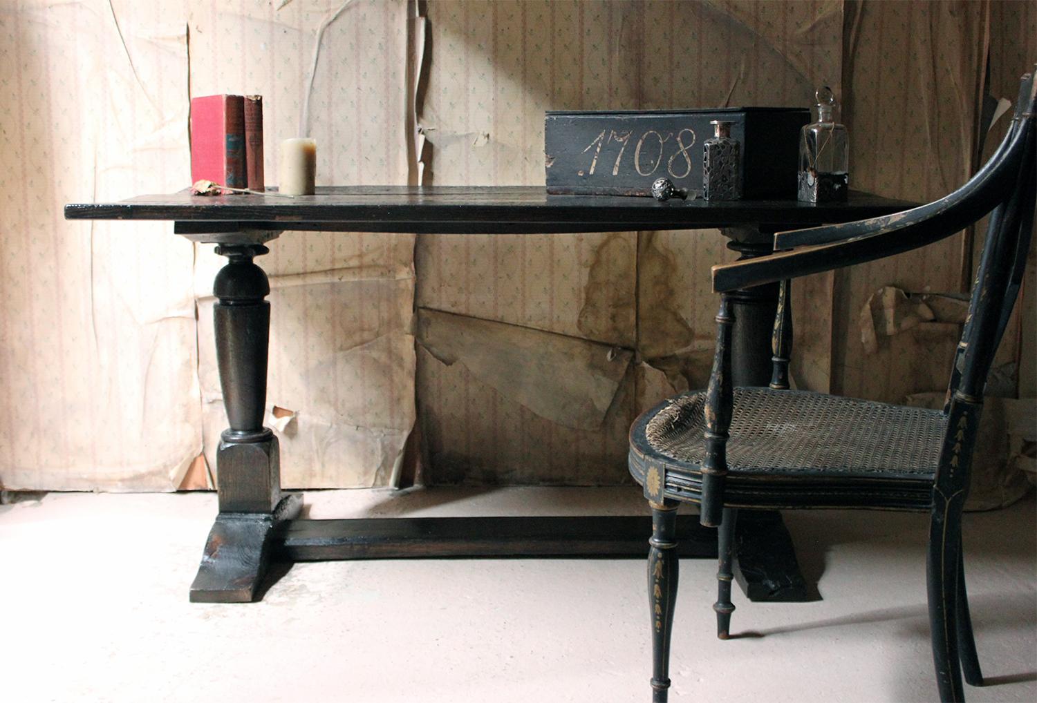 Unique 19th Century Graffitied Oak Refectory Table 11