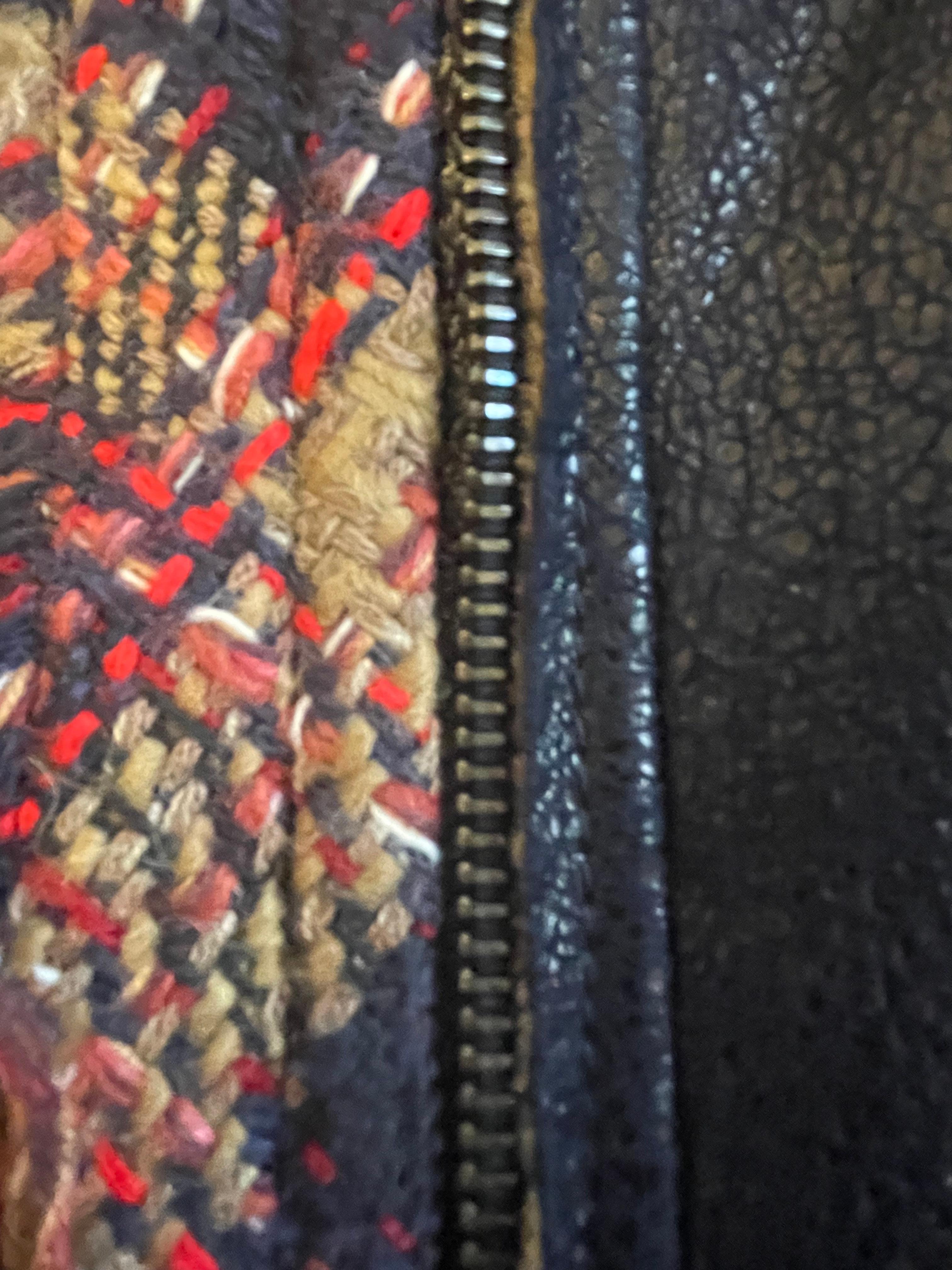 Unique 2013 CHANEL Edinburg Collection Tweed Shearling Coat For Sale 2