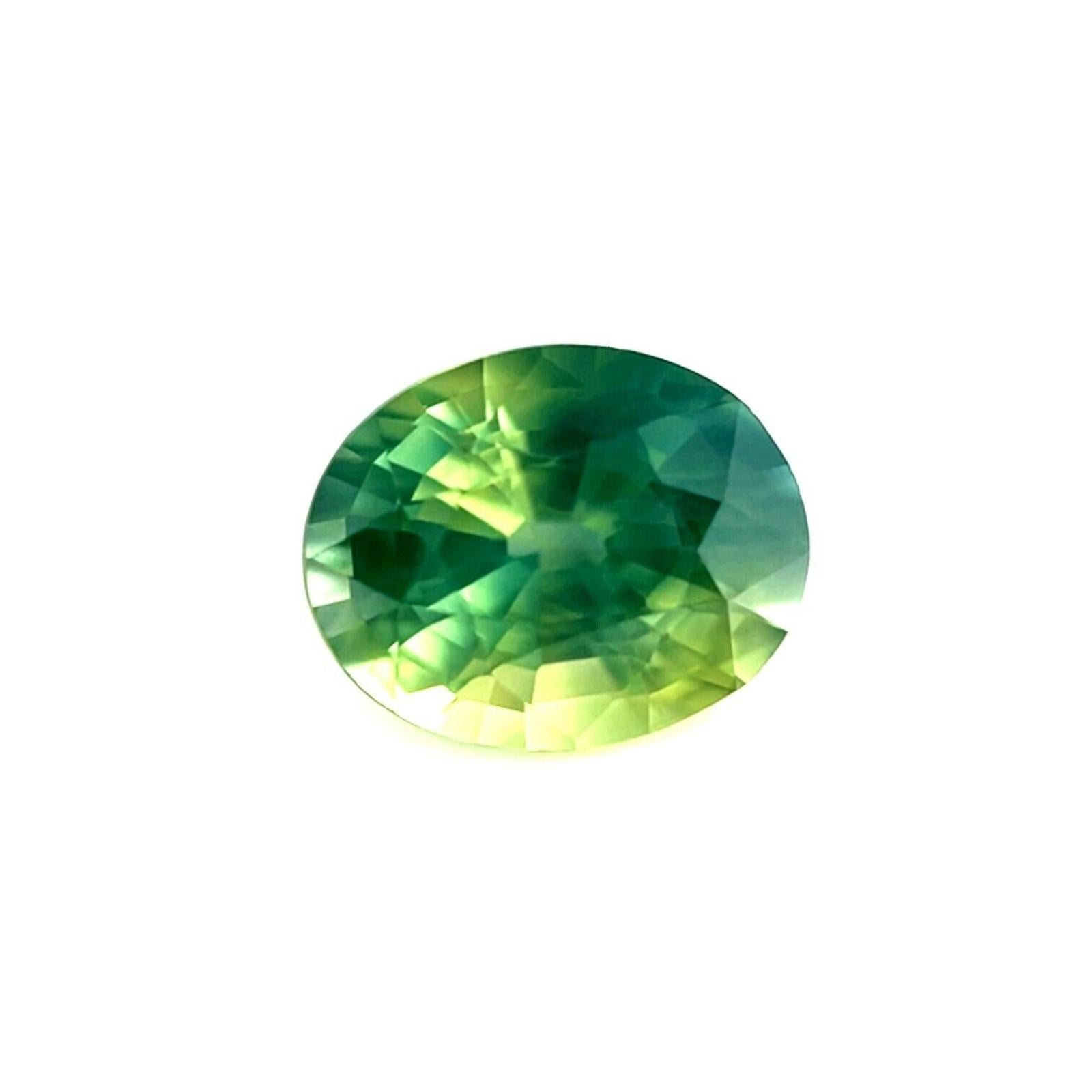 Única Gema de Zafiro Australiano de Color Parti Azul Verde de 2,02ct Talla Ovalada 8,2x6,6mm
 
 Única gema natural australiana de zafiro azul verde de color parcial.
 2,02 Quilates con un hermoso color verde azulado vivo y una claridad excelente,