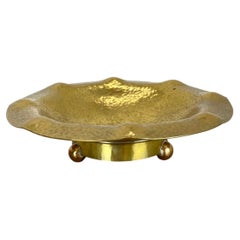 unique 20cm Brass handmade Shell Plate Desk Element Auböck Style, Austria, 1950s