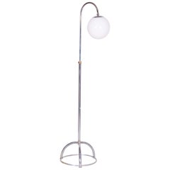 Unique 20th Century Chrome Floor Lamp by Hynek Gottwald, 1930s Unique 20th Century Chrome Floor Lamp by Hynek Gottwald, 1930s