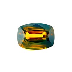 Unique 2.12ct Yellow Blue Bi Colour Sapphire Australia Cushion Cut 8.5x6mm Gem