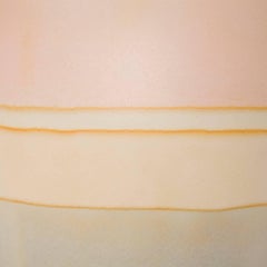 Grand vase rond unique du 21e siècle:: teinture par immersion:: pêche:: os et vert sauge