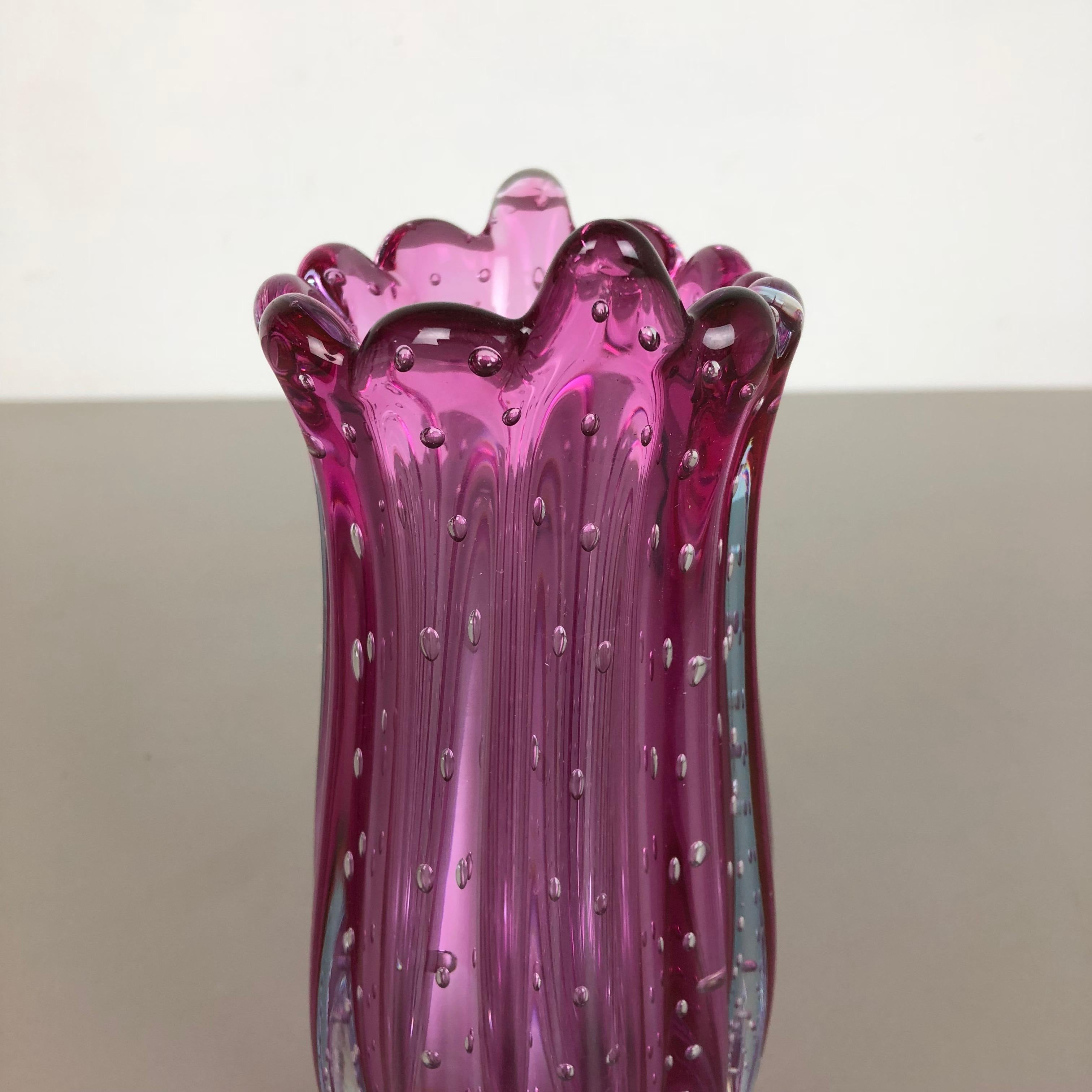Unique Bullicante Murano Glass Vase by Archimede Seguso, Italy, 1970s 7
