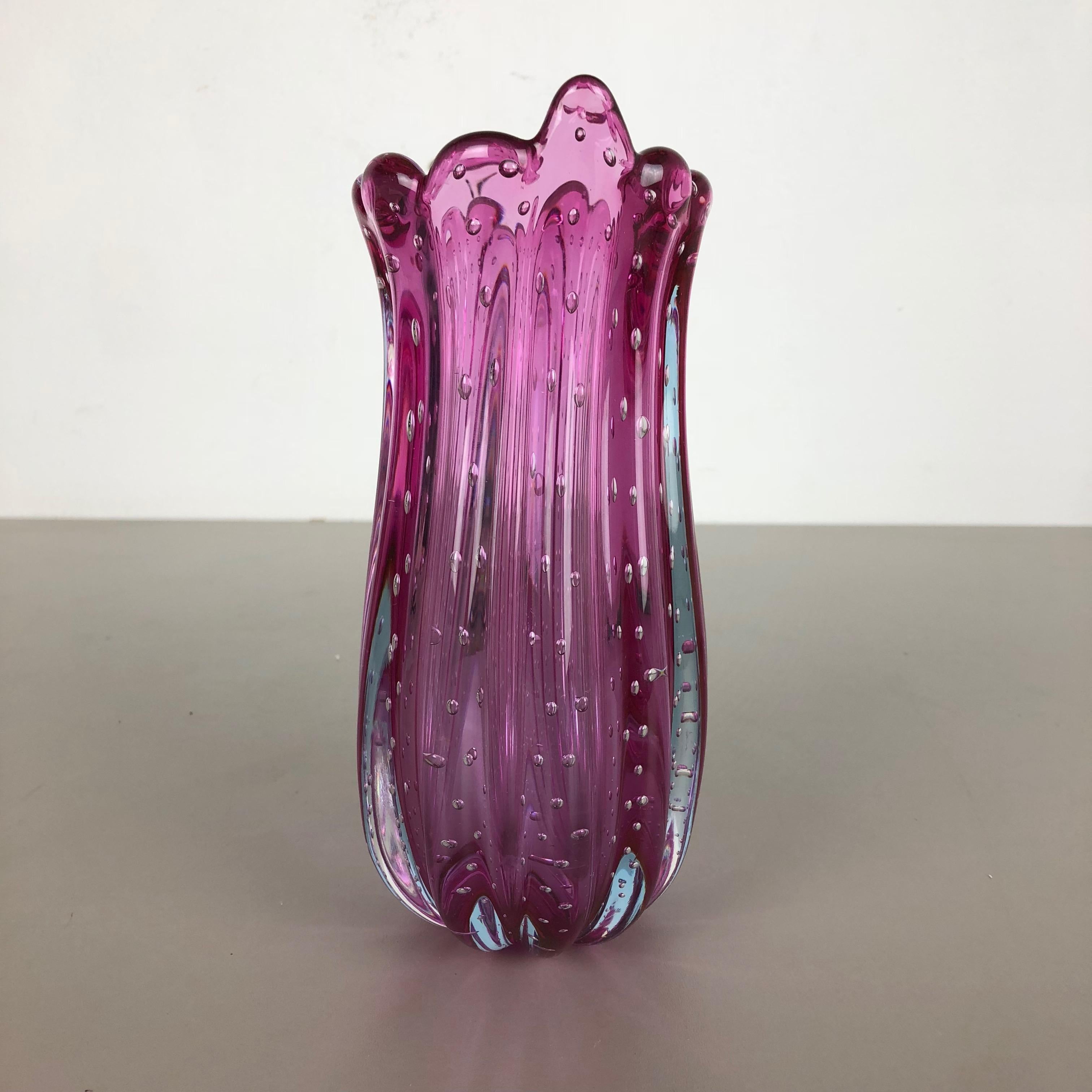 Unique Bullicante Murano Glass Vase by Archimede Seguso, Italy, 1970s 8