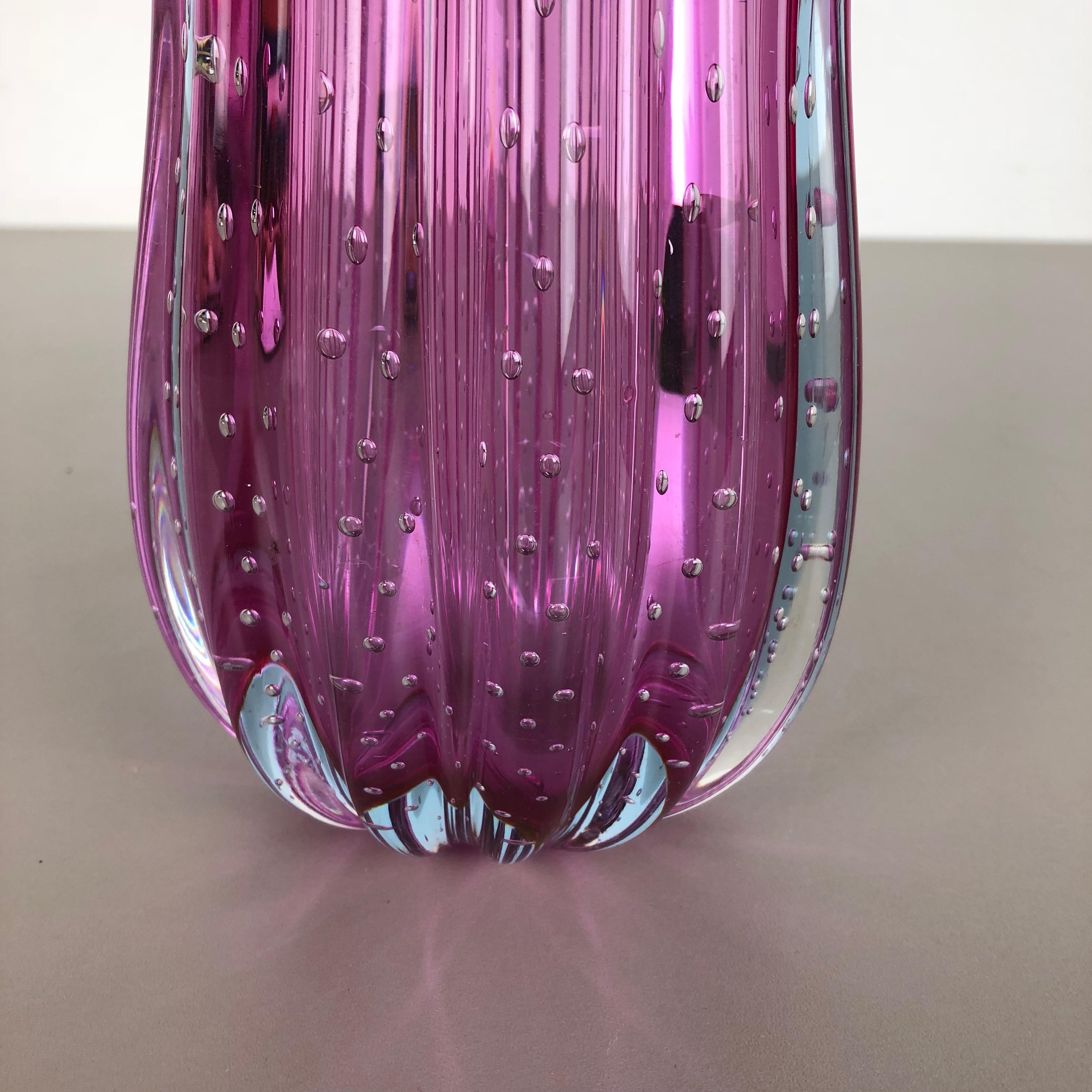20th Century Unique Bullicante Murano Glass Vase by Archimede Seguso, Italy, 1970s