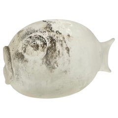 Einmaliges 24cm Murano "A SCAVO" Glas FISCH Objekt von Gino Cenedese, ITALIEN 1960