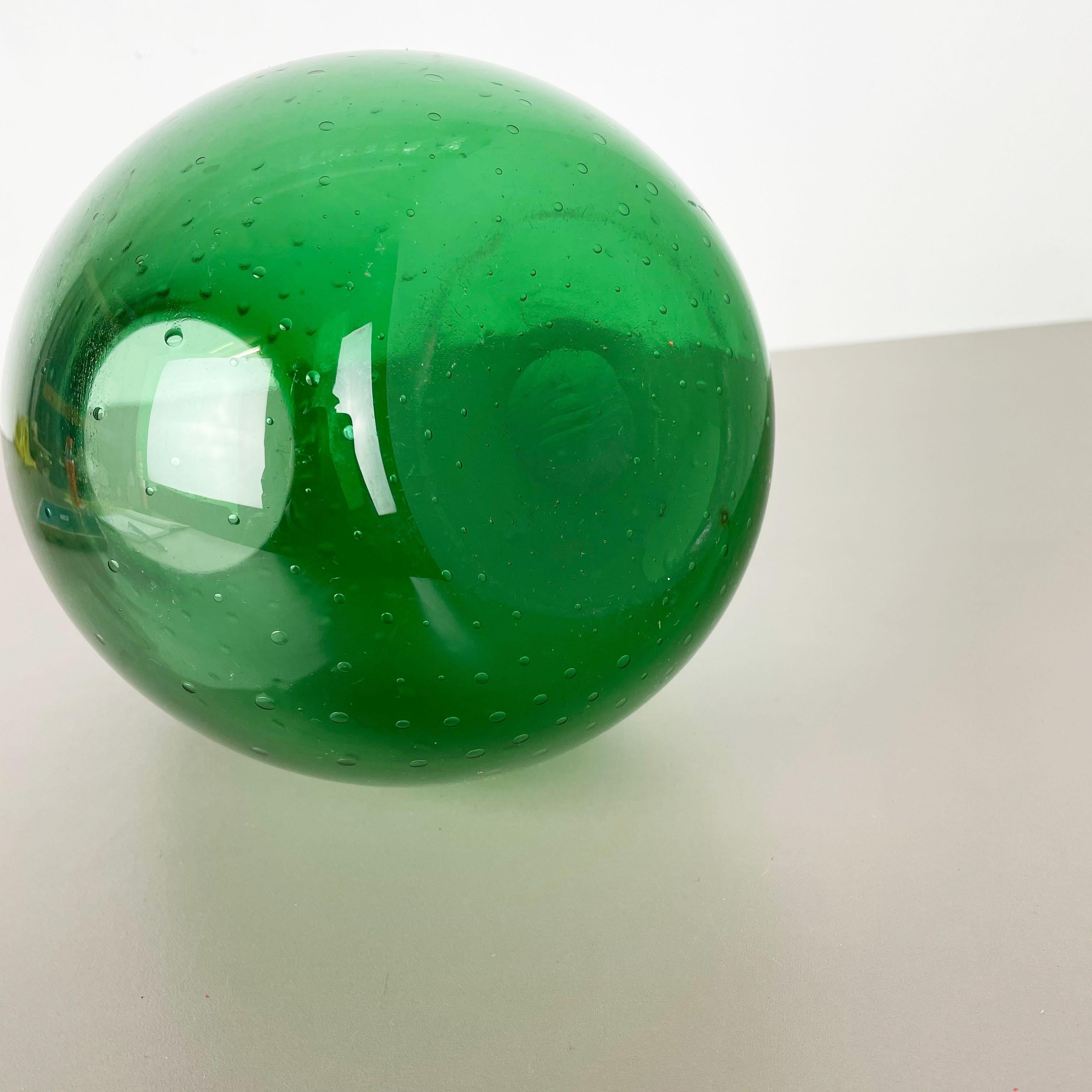 Unique Green Bubble Sommerso Bullicante Murano Glass Vase, Italy, 1970s 6