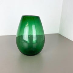 Unique Green Bubble Sommerso Bullicante Murano Glass Vase, Italy, 1970s