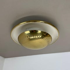 unique 30cm Brass Gino Sarfatti Style Ceiling wall Light Flushmount, Italy 1950