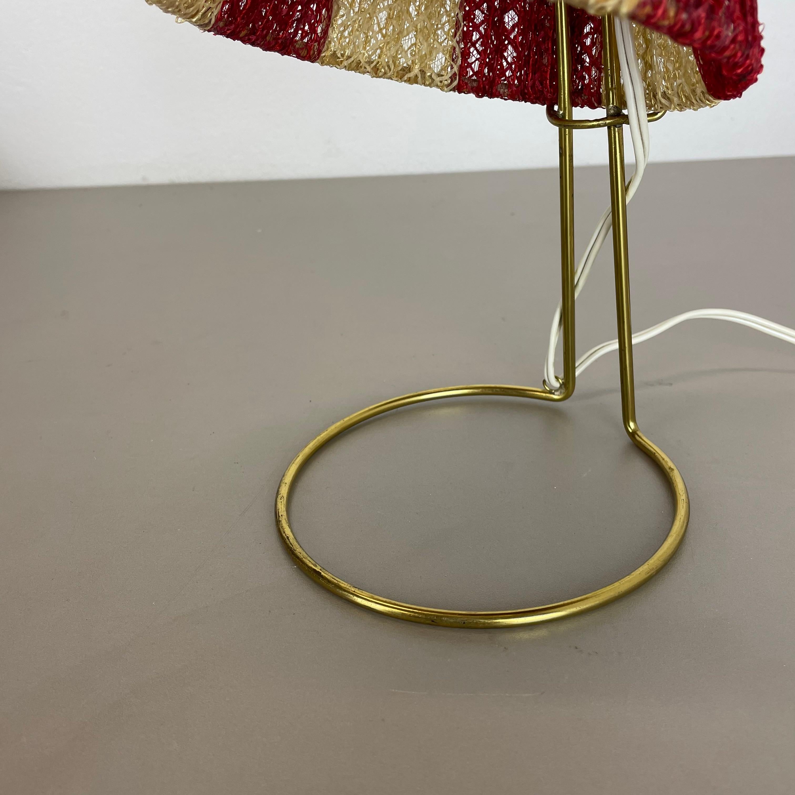 unique 33cm Beautiful kalmar style brass + fabric table light, Austria, 1960s For Sale 6
