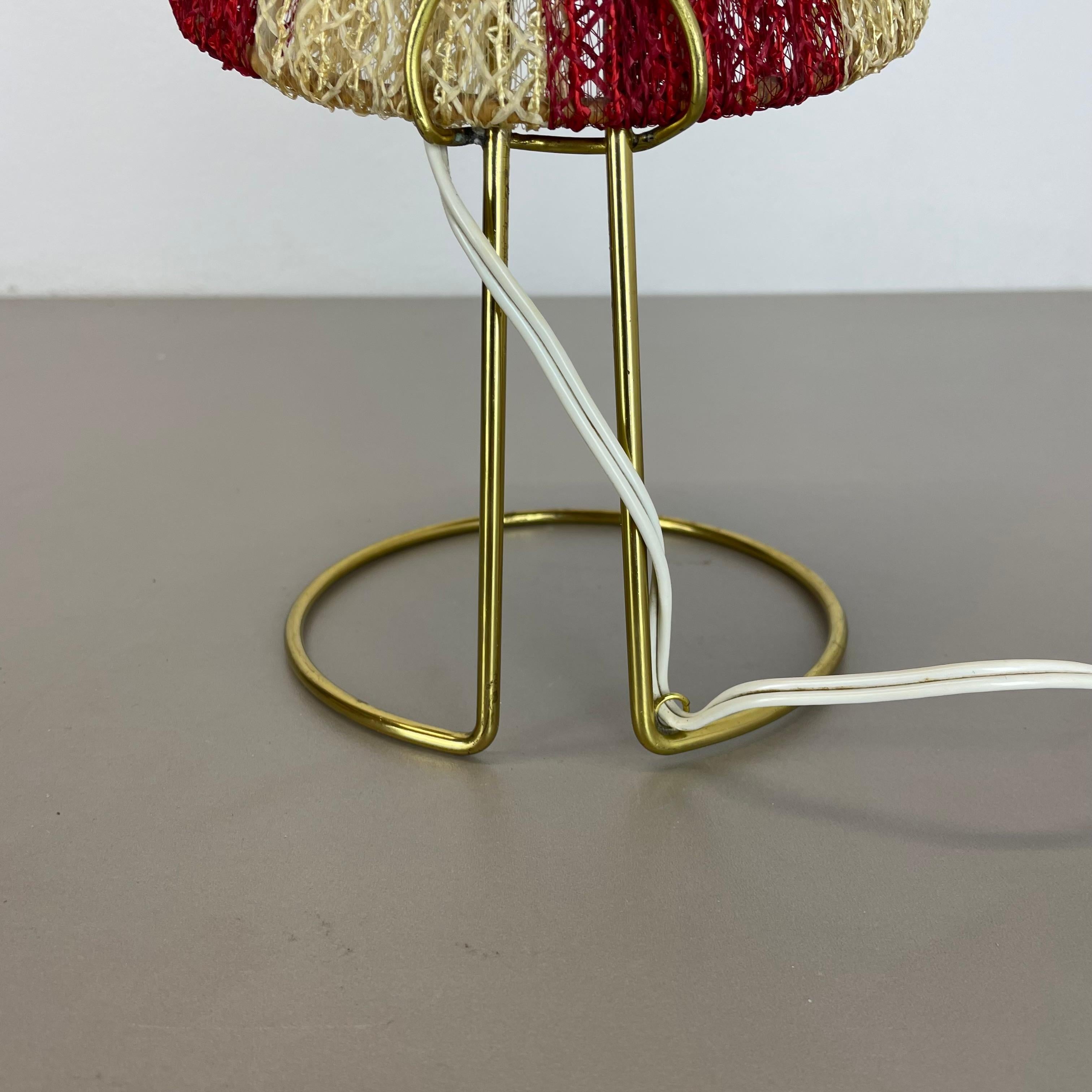 unique 33cm Beautiful kalmar style brass + fabric table light, Austria, 1960s For Sale 9