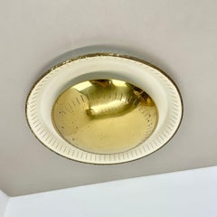 unique 42cm Brass Gino Sarfatti Style Ceiling wall Light Flushmount, Italy 1950
