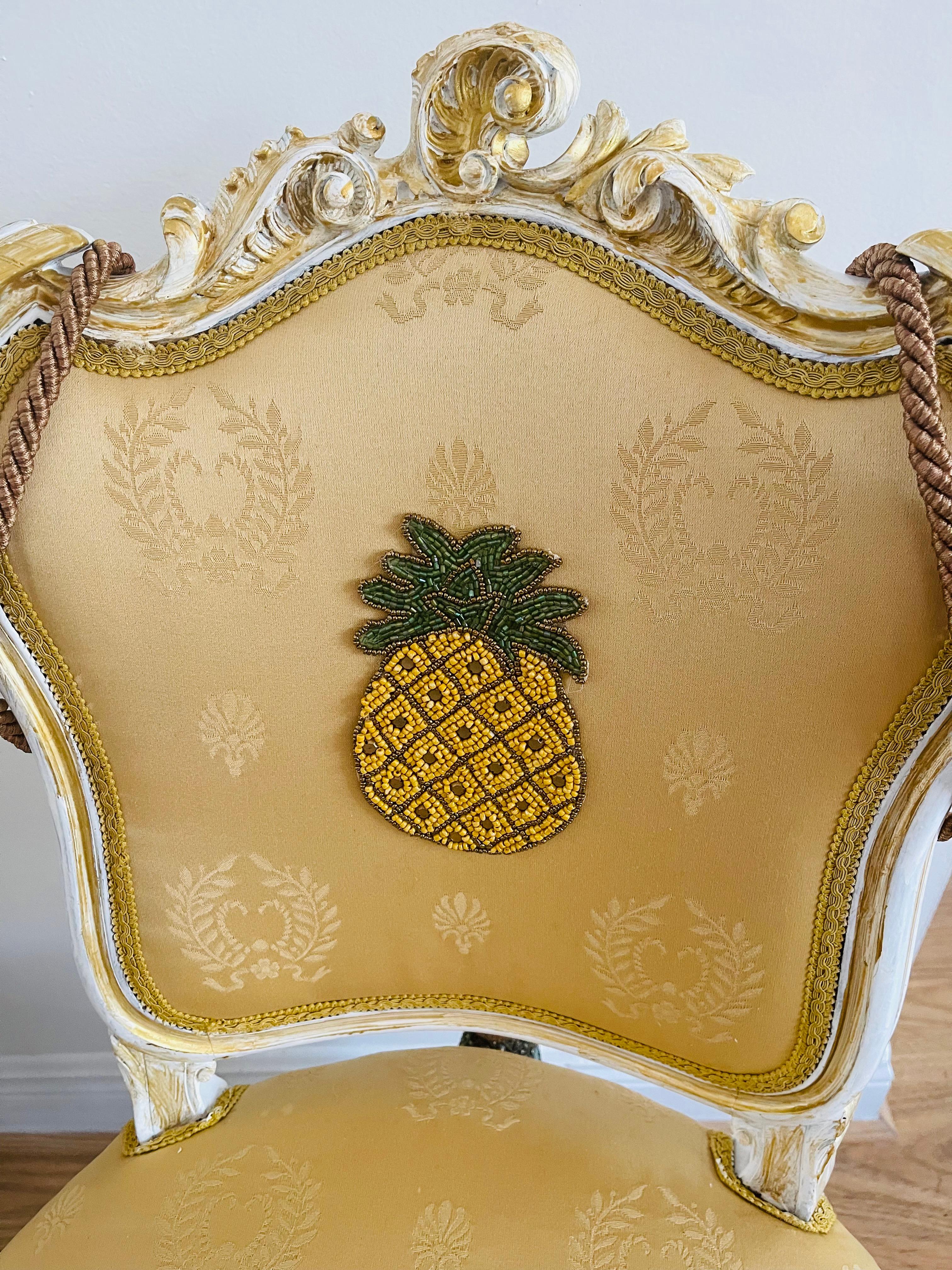 Unique 4S French Antique 19 th c Walnut Chairs Redisigned en vente 3