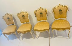 Unique 4S Spec French Antique 19 th c Walnut Chairs Redisigned