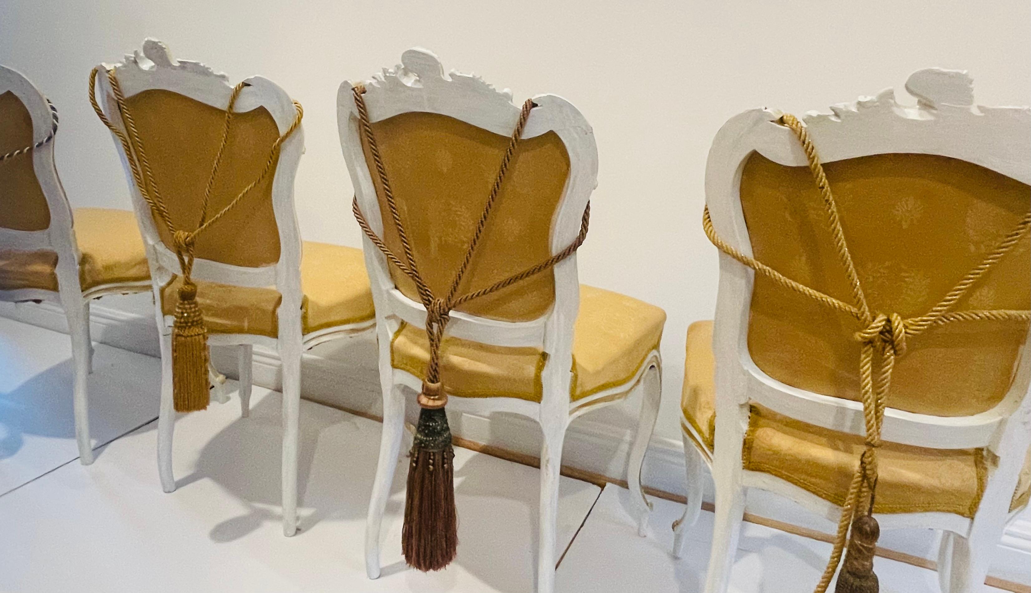 Unique 4S French Antique 19 th c Walnut Chairs Redisigned Bon état - En vente à Boca Raton, FL