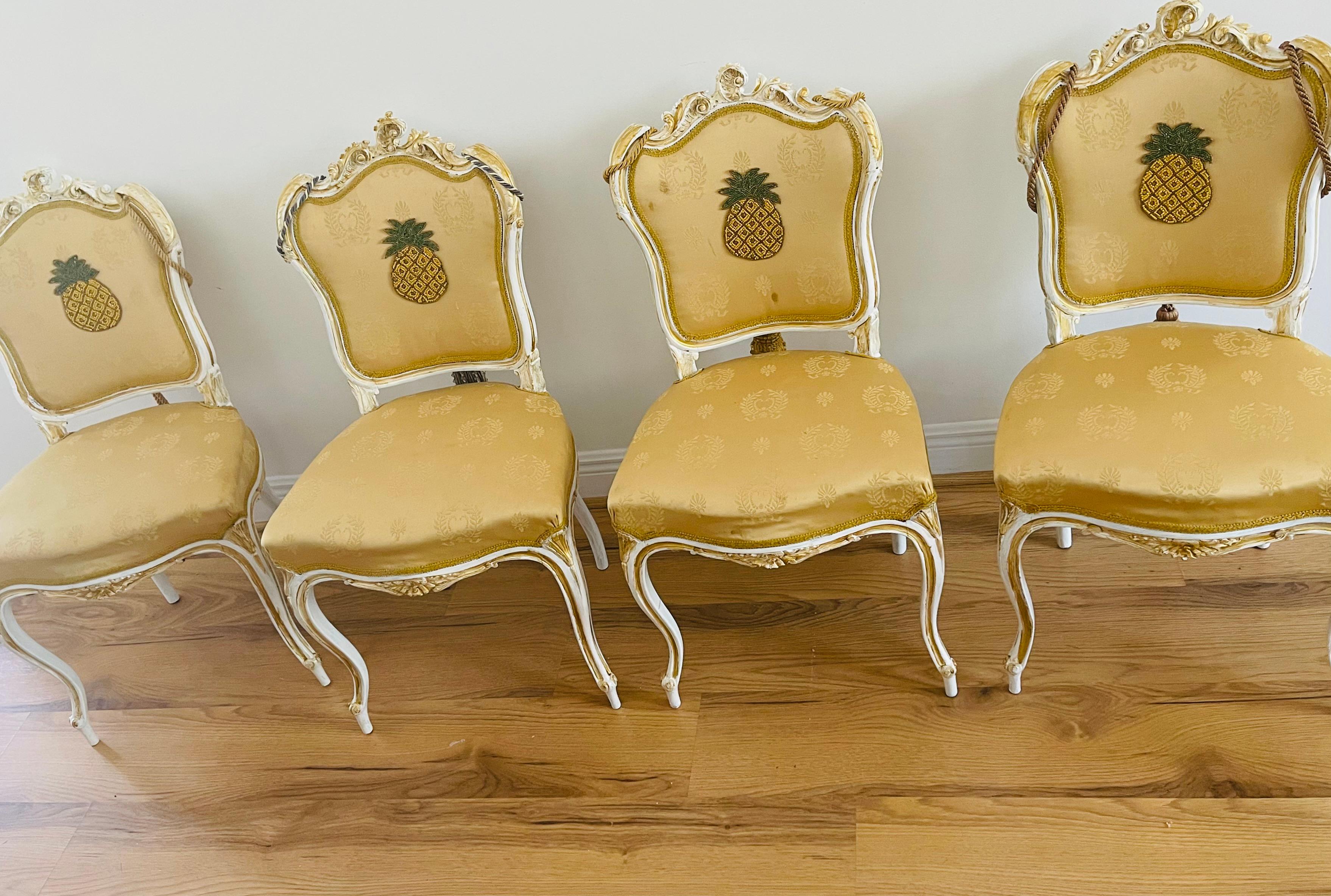 Noyer Unique 4S French Antique 19 th c Walnut Chairs Redisigned en vente