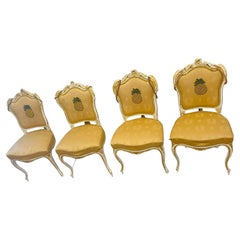 Unique 4S French Antique 19 th c Walnut Chairs Redisigned