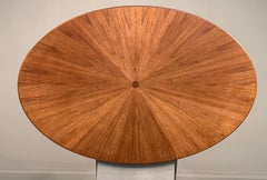 Unique 54-inch Oval Walnut Coffee Table by Aaron Saxton