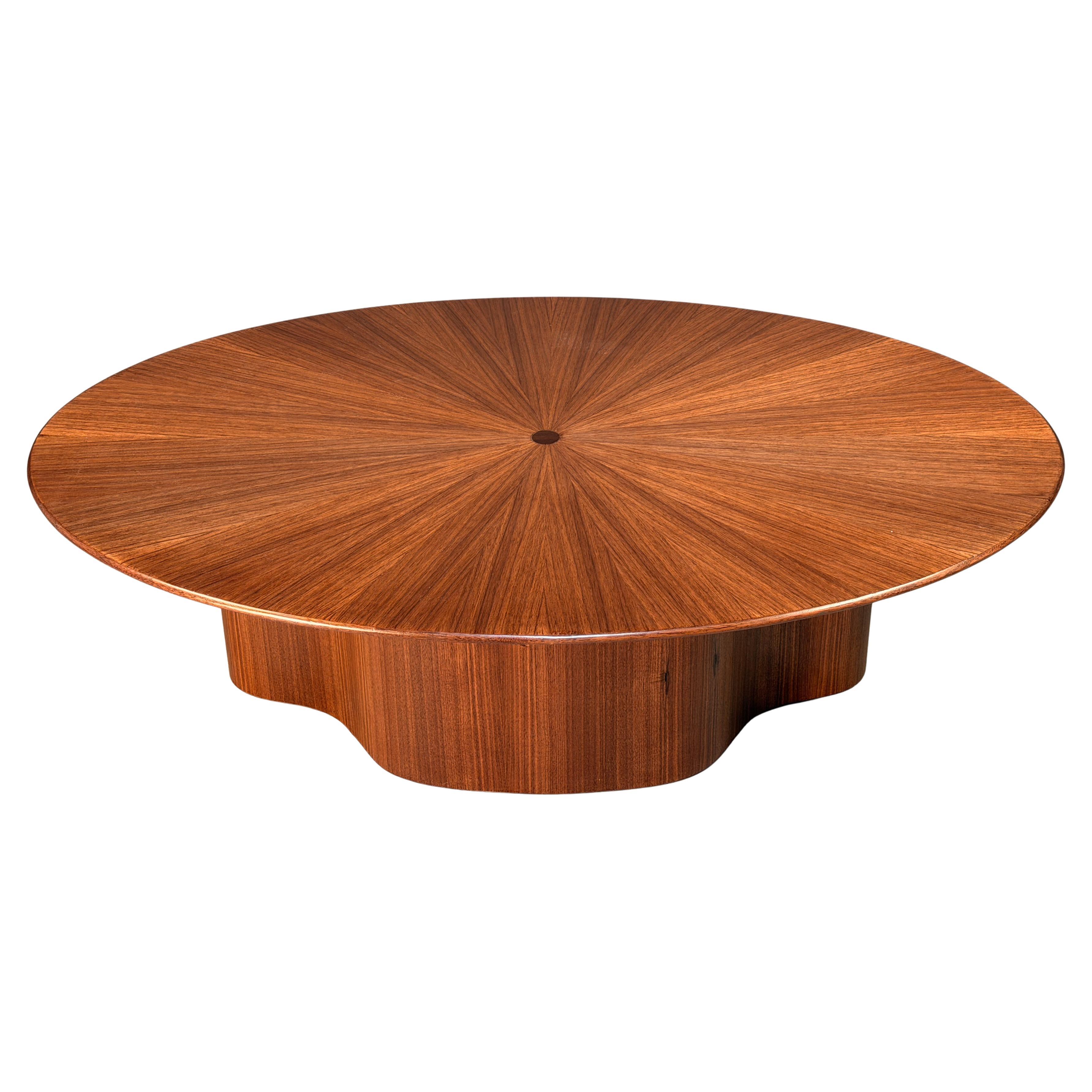 Unique 54-inch Oval Walnut Coffee Table by Aaron Saxton