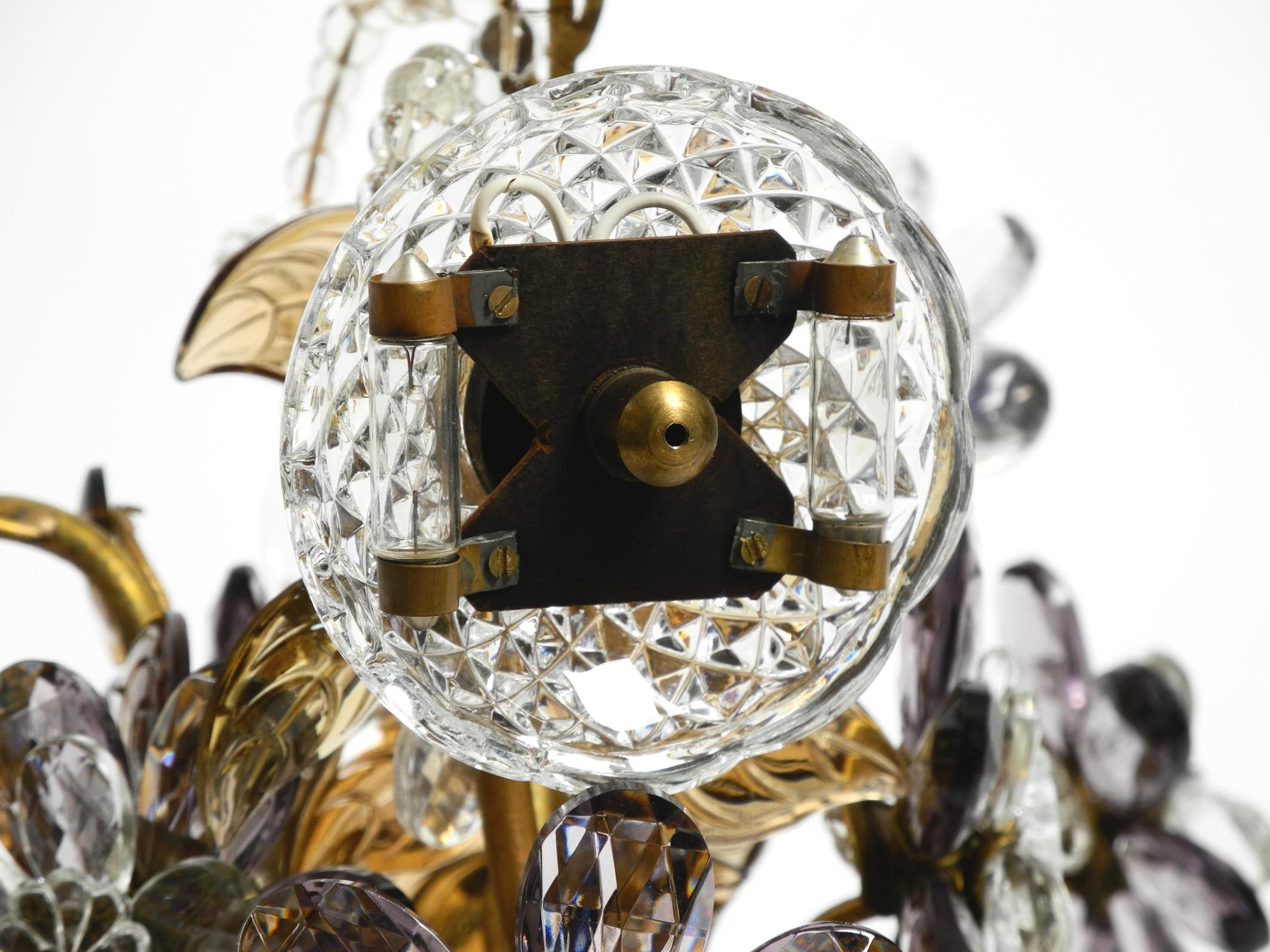 Einzigartige große Tischlampe aus vergoldetem Metall und Murano-Glas aus den 60er Jahren von Banci Firenze im Angebot 5