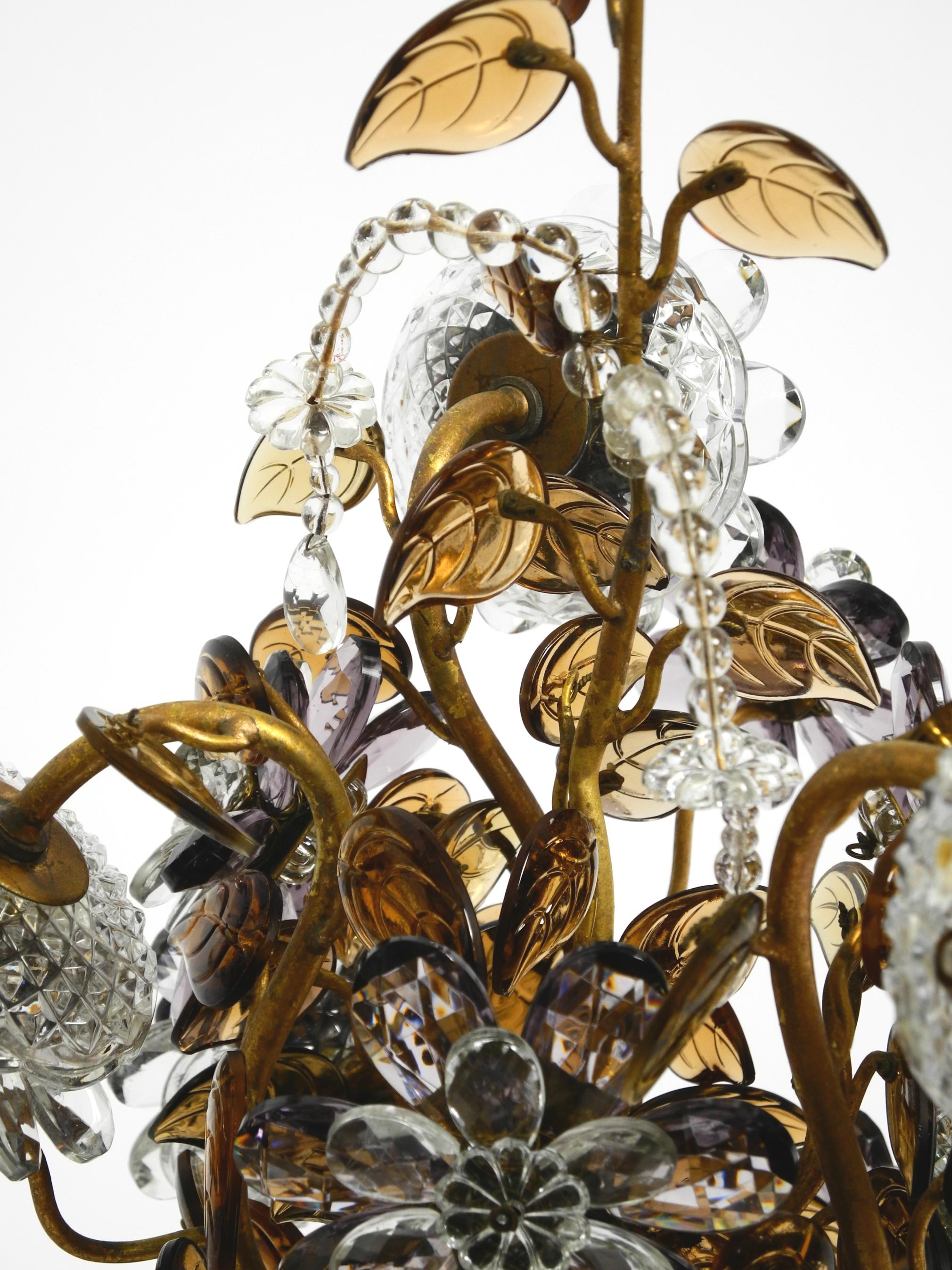 Grande lampe de table unique des années 60 en métal doré et verre de Murano de Banci Firenze en vente 11