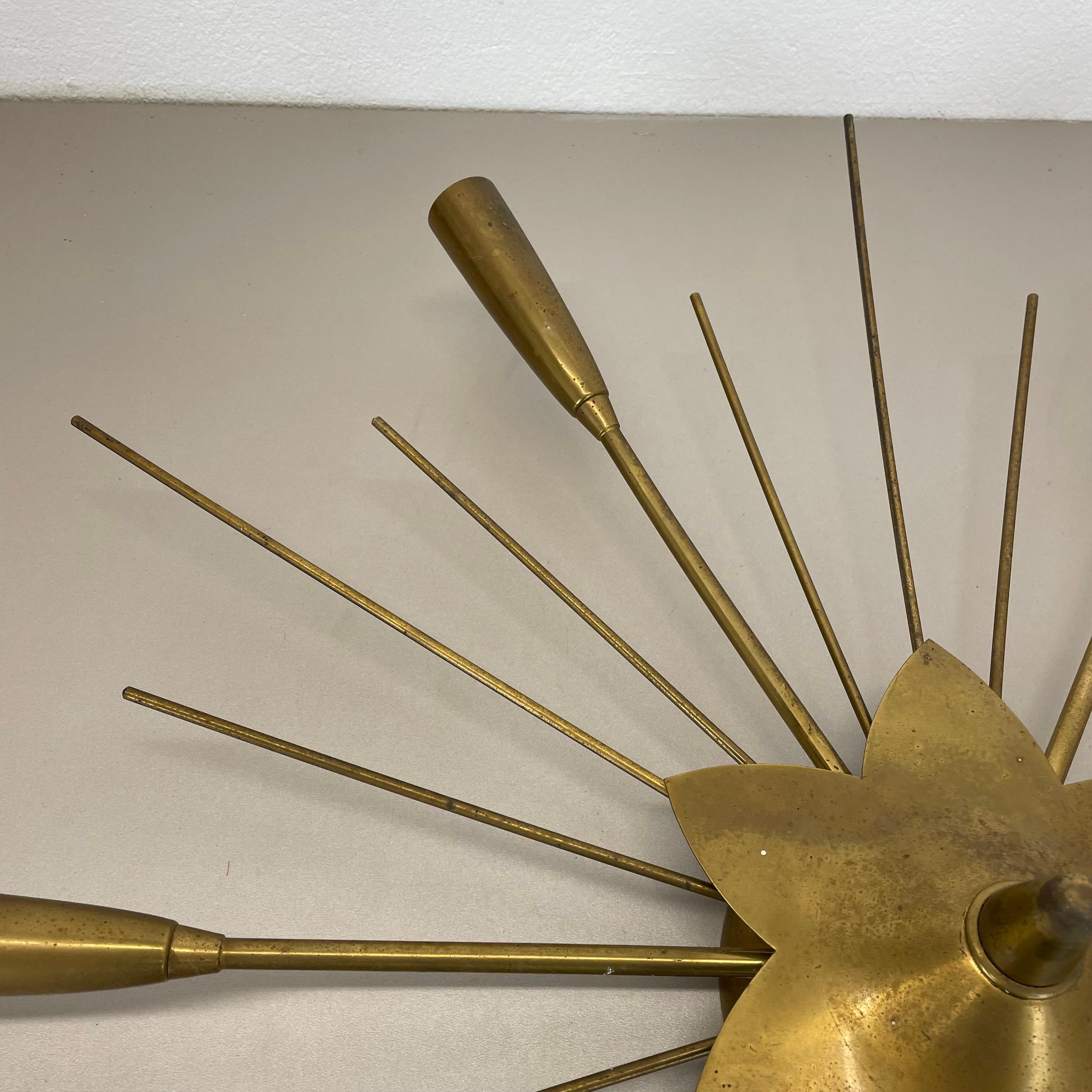 Lámpara de techo única redonda de 66 cm de latón estilo Gino Sarfatti Flushmount, Italia 1950 en venta 7