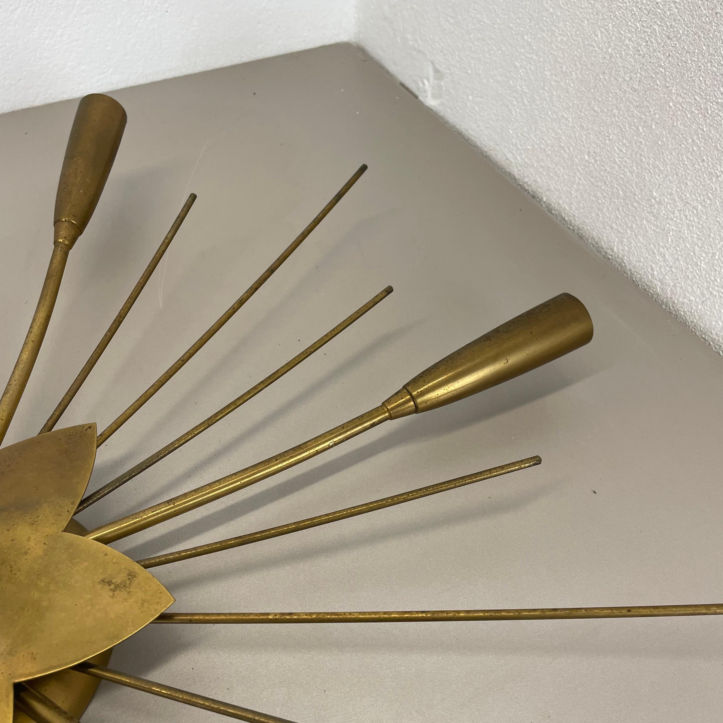 Lámpara de techo única redonda de 66 cm de latón estilo Gino Sarfatti Flushmount, Italia 1950 en venta 9