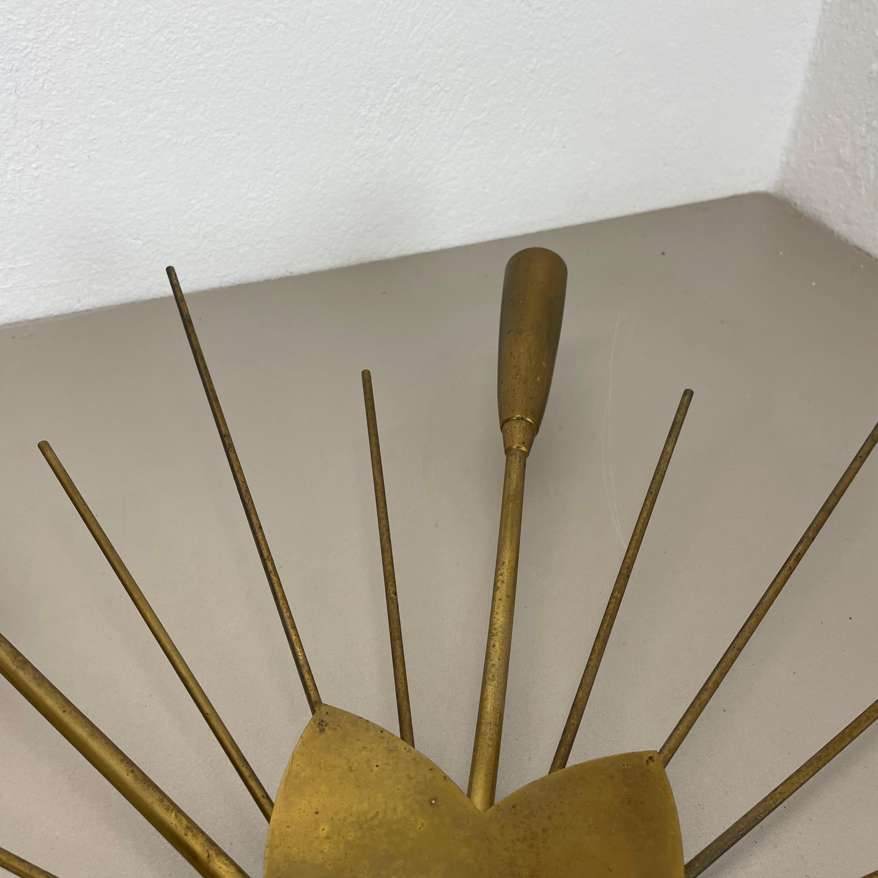 Lámpara de techo única redonda de 66 cm de latón estilo Gino Sarfatti Flushmount, Italia 1950 en venta 1