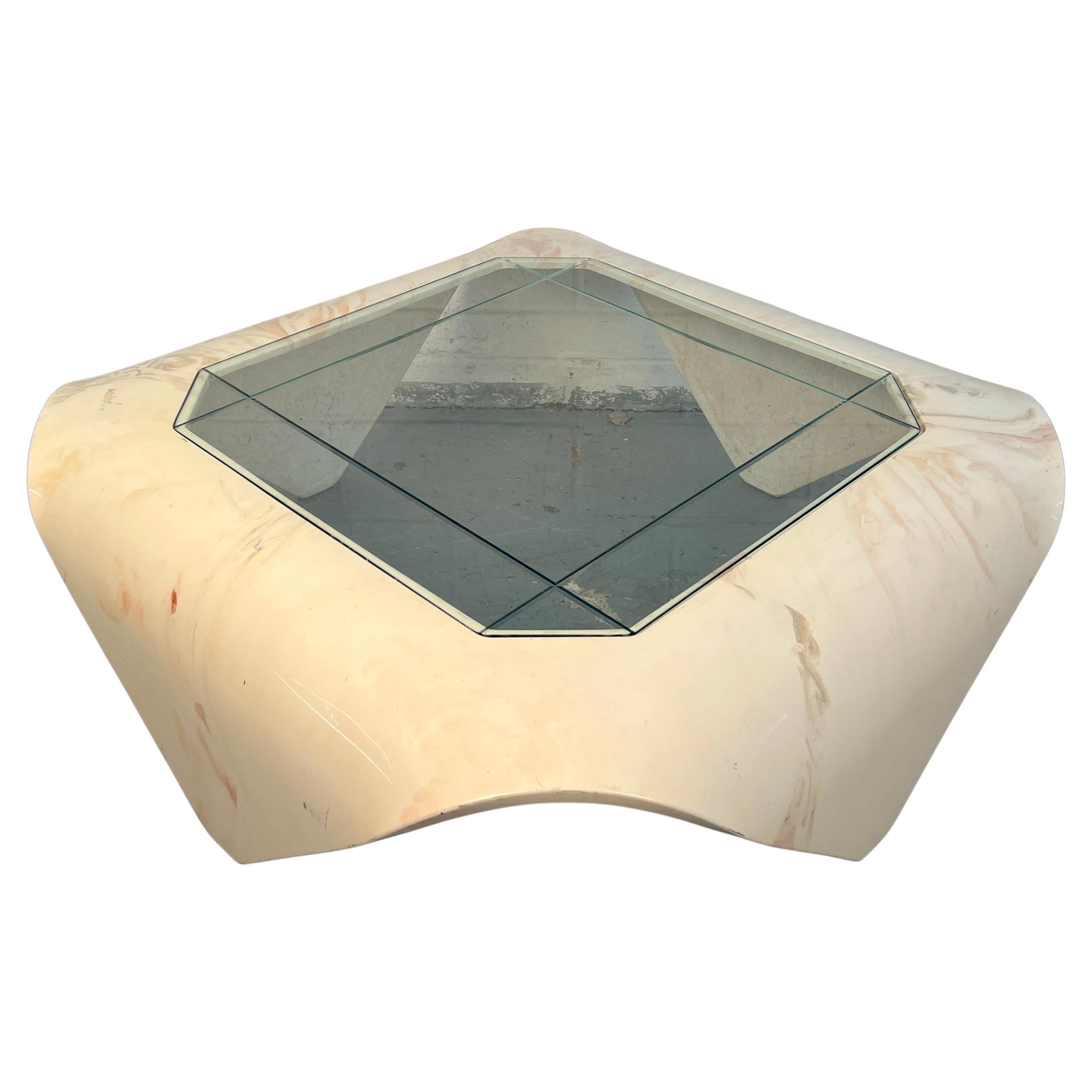 Unique 80s Italian Composite Coffee Table