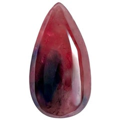 Unique 8.33ct Natural Winza Sapphire Ruby Blue Red Untreated Pear Cabochon Cut