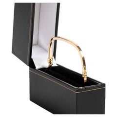 Unique 9 Carat Yellow Gold Hollow Hinged Bangle