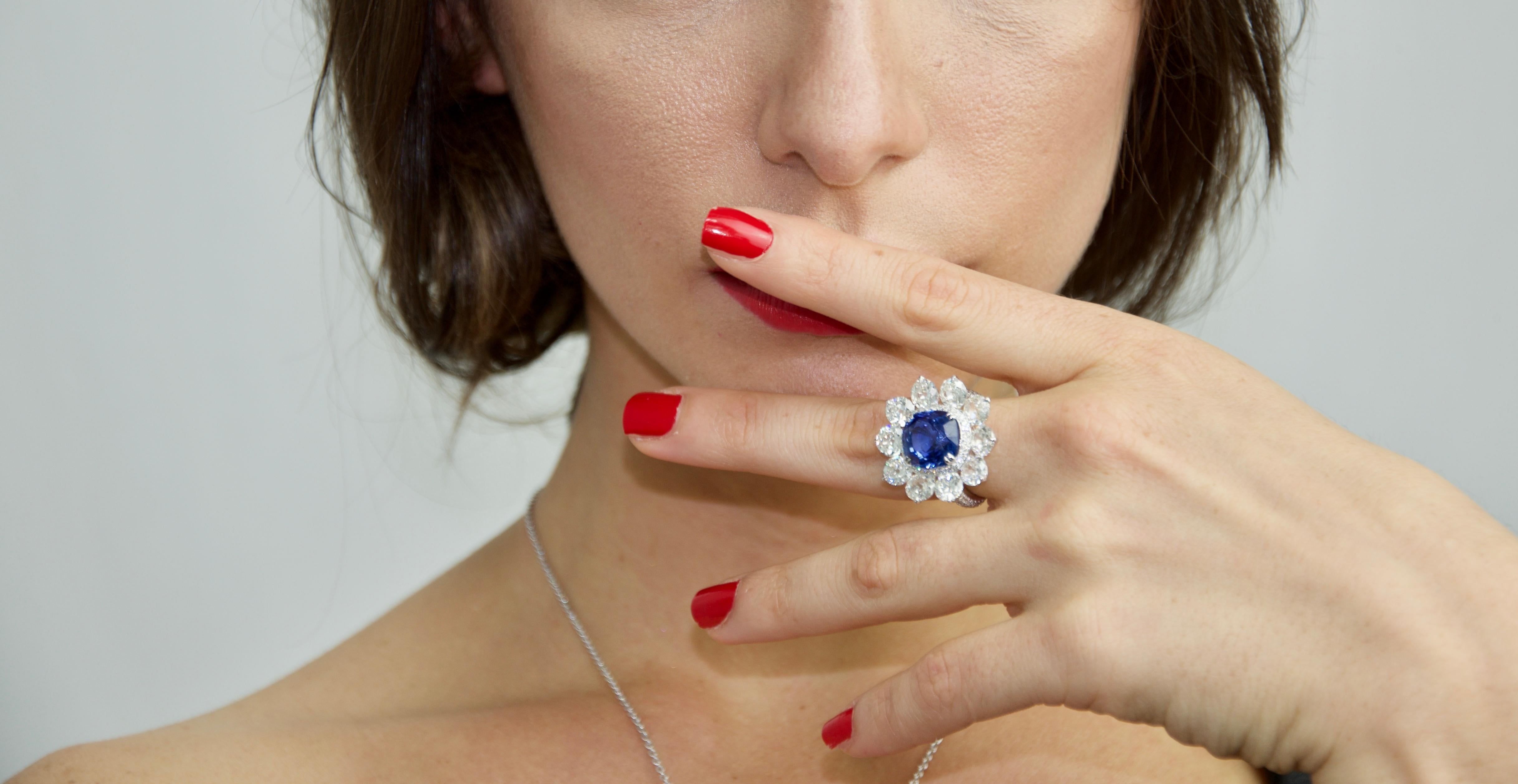 natural blue diamond rings