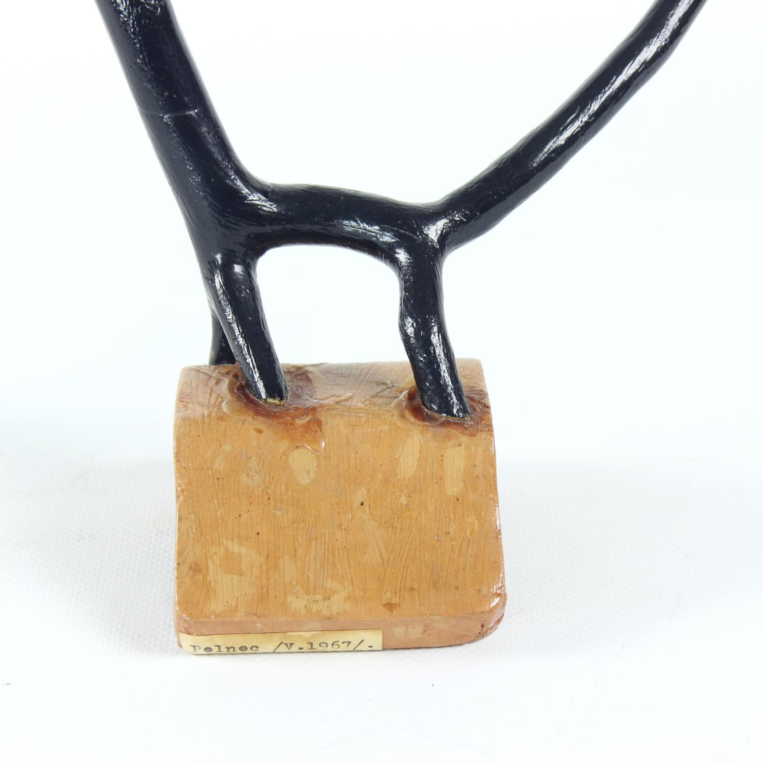 Czech Unique Abstract Animal Sculpture By Pelnec, 1967 For Sale