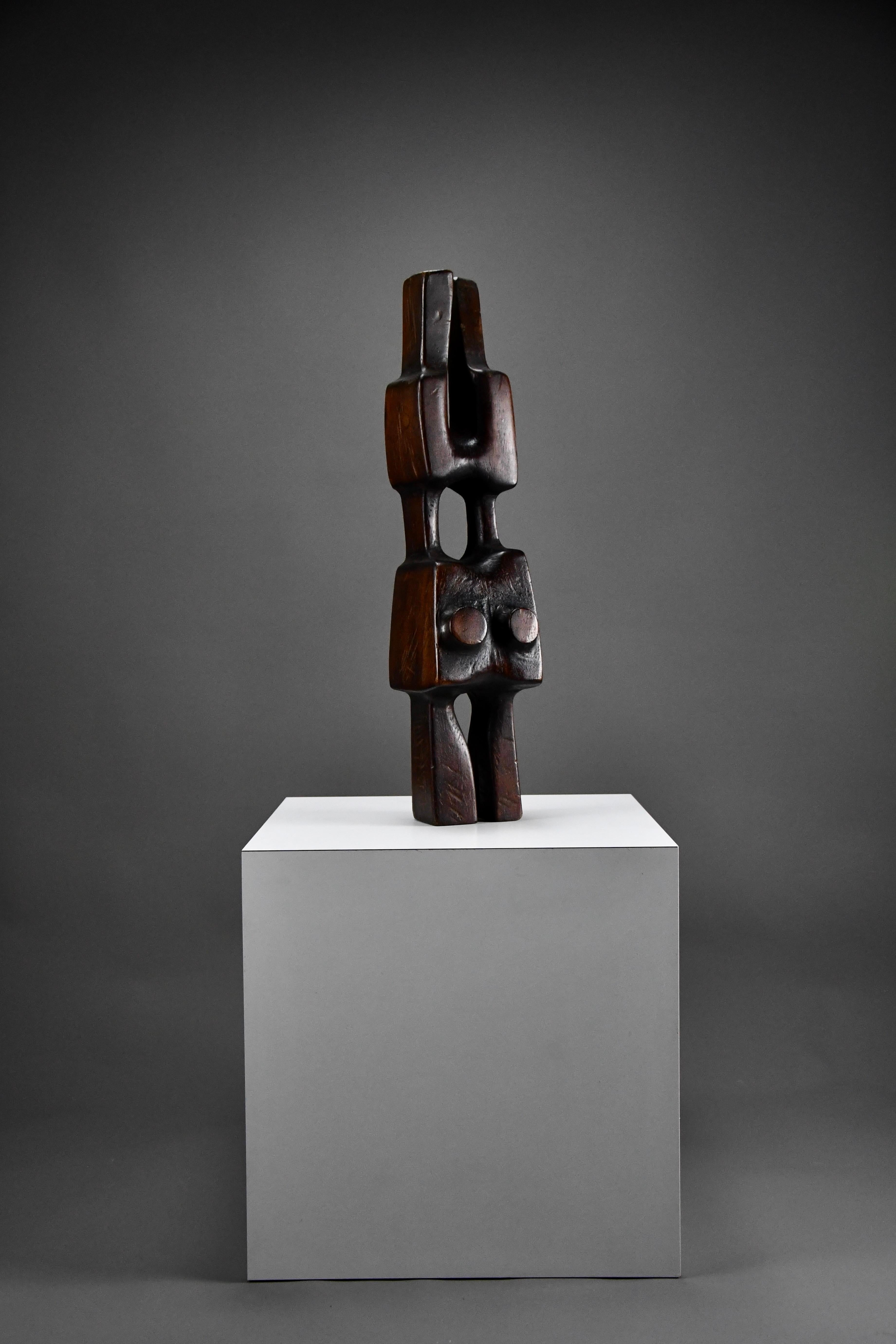 Escultura abstracta única de madera moderna de mediados de siglo en venta 6
