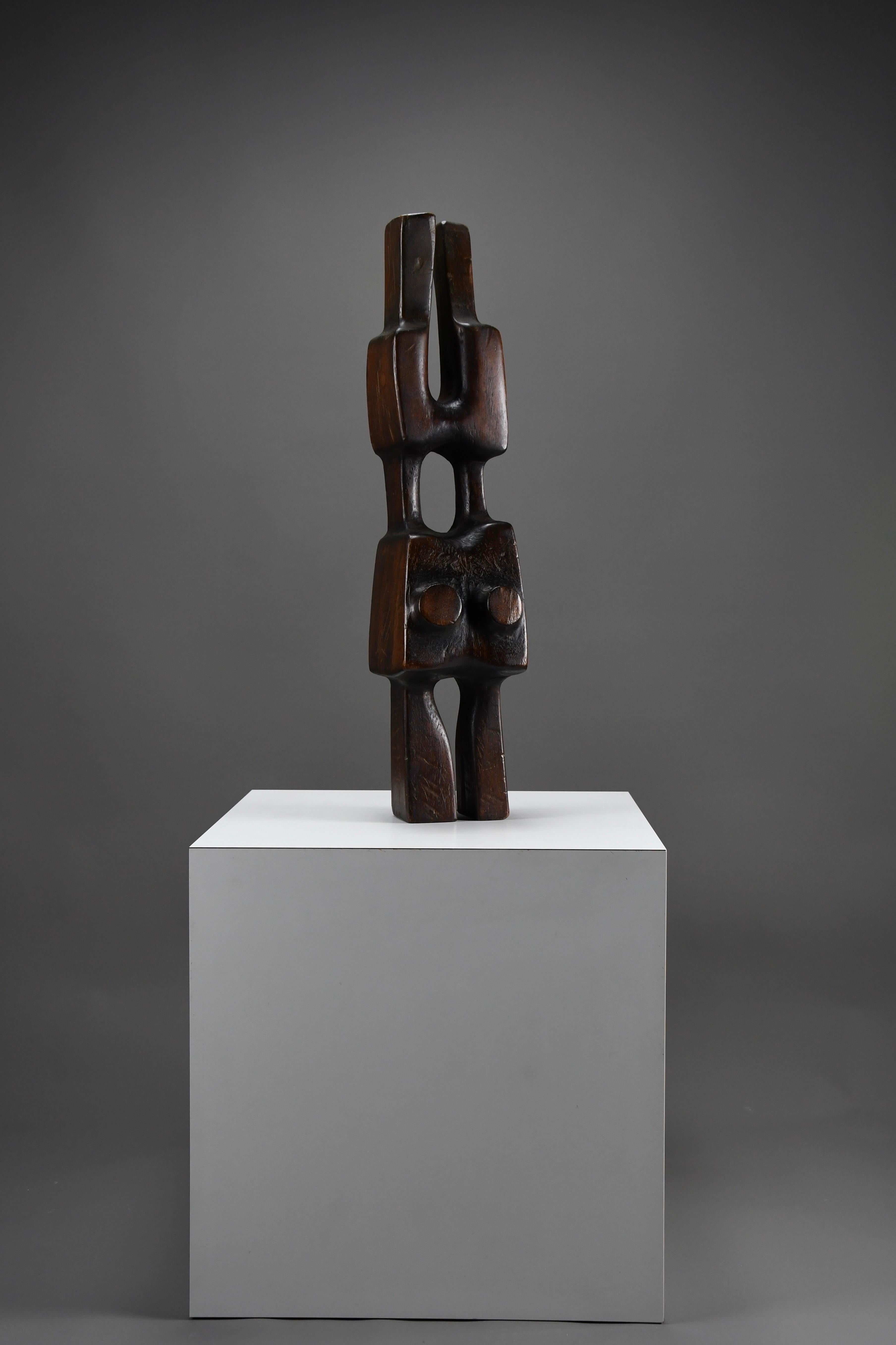 Escultura abstracta única de madera moderna de mediados de siglo en venta 8